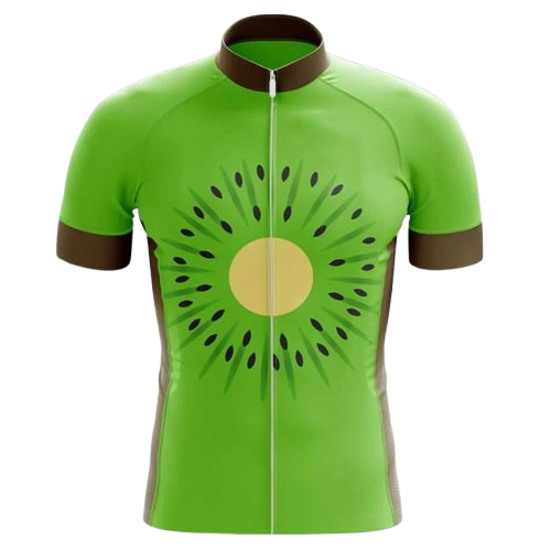 Vibrant and breathable cycling jersey featuring a playful kiwi fruit design. Perfect for cyclists who love fresh style.