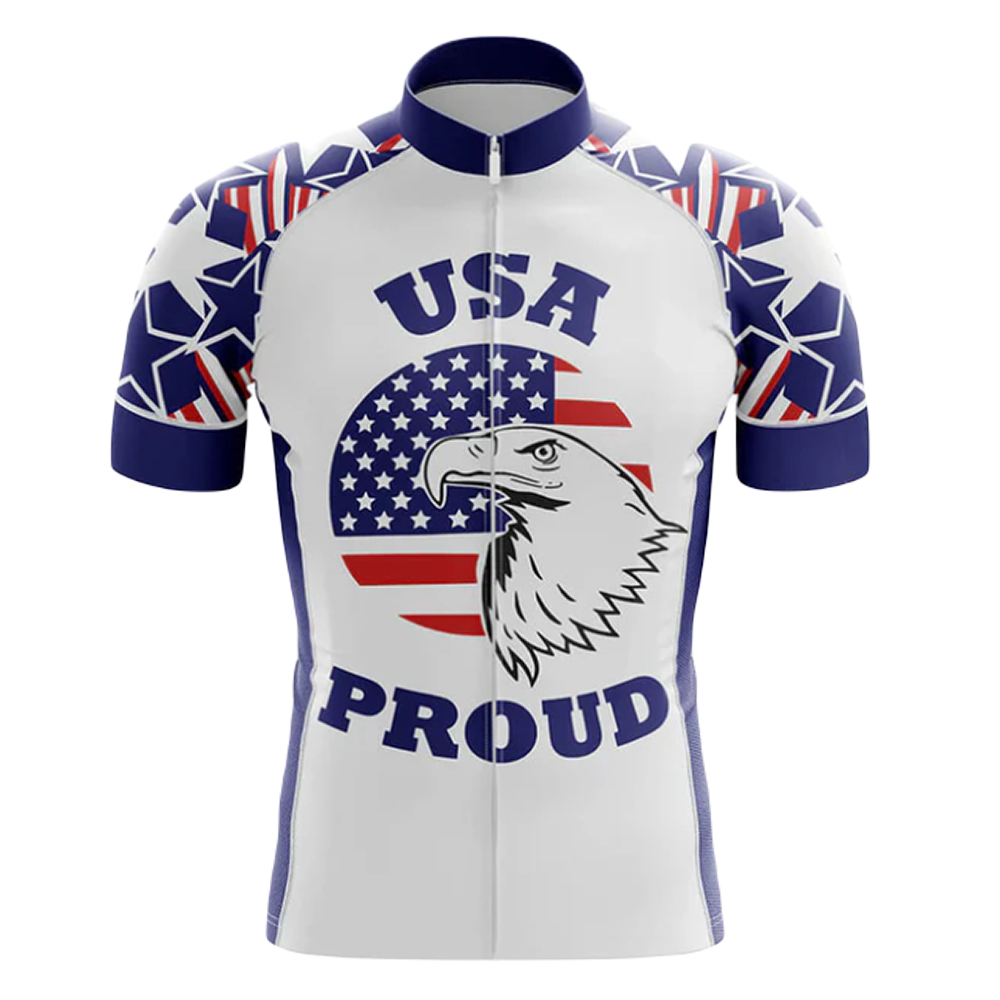 A cycling jersey that shows U.S.A. pride.