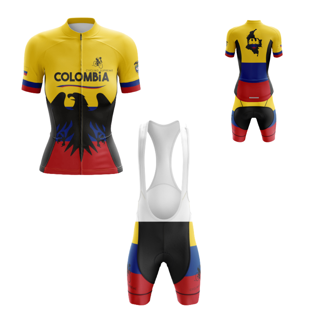 Women's cycling kit showcasing the Andean Condor design for a unique touch.