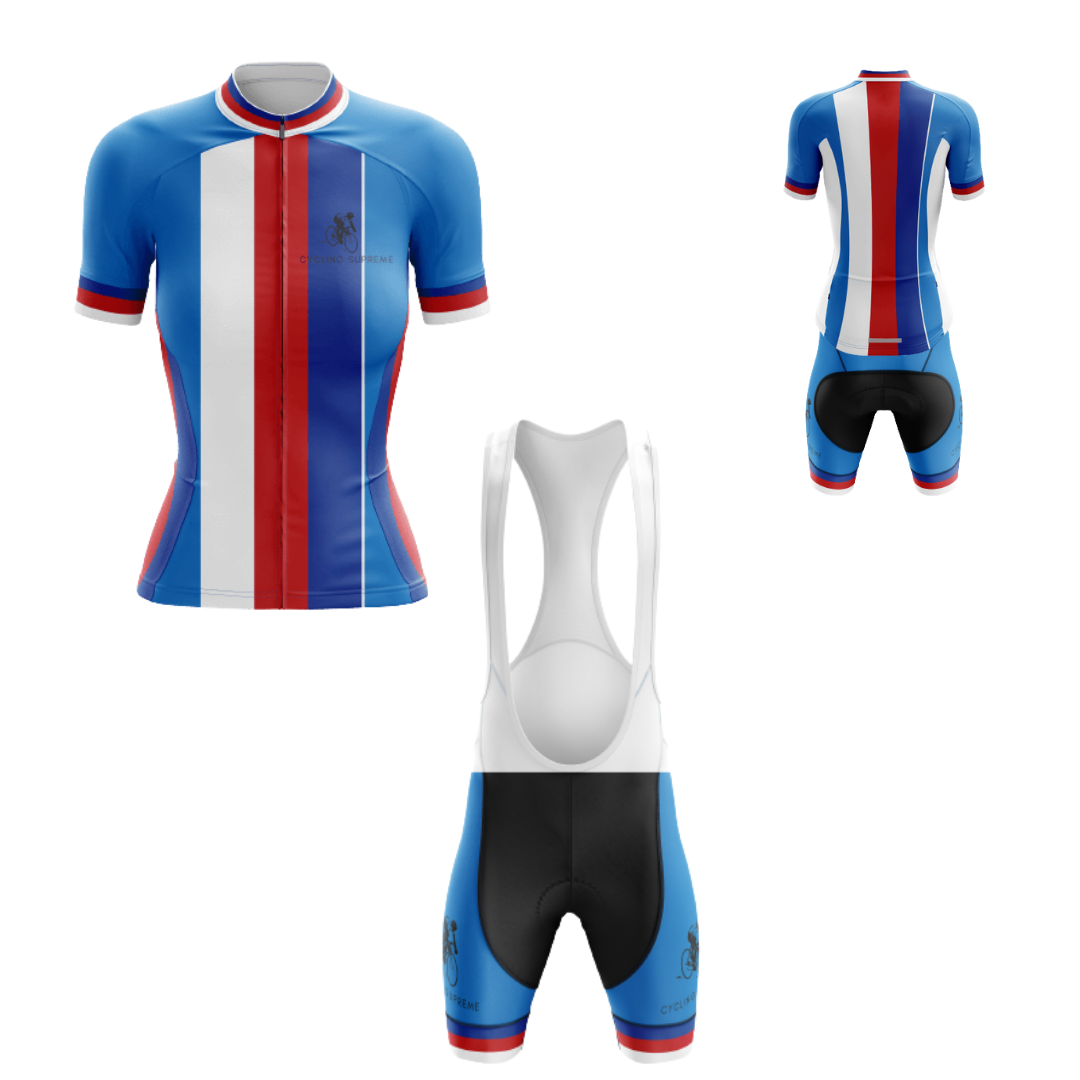 Women's cycling kit featuring Czech Republic Flag stripes for a sleek look | Cycling Supreme