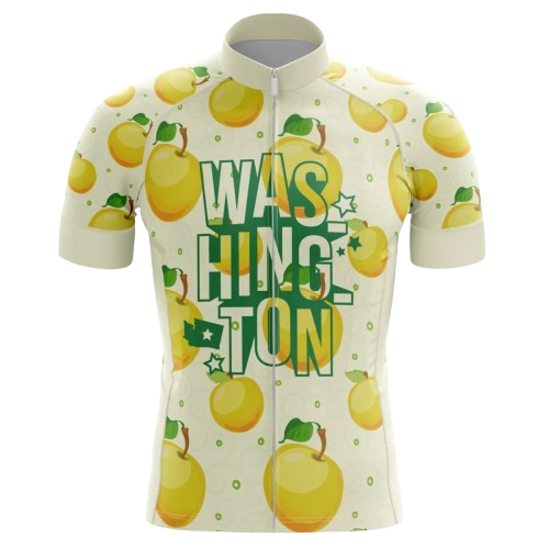 Bold and stylish cycling jersey featuring an apple-inspired design. Perfect for cyclists who love fresh themes.