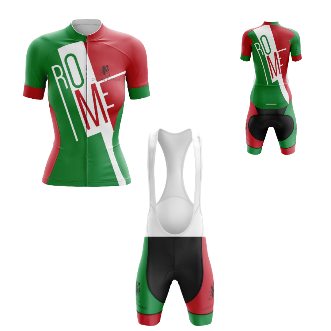 Women's cycling kit with the Rome design, blending style with Italian heritage | Cycling Supreme