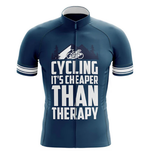 Cycling : Its Cheaper Than Therapy Cycling Jersey