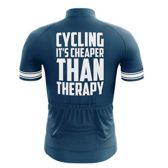 Cycling : Its Cheaper Than Therapy Cycling Jersey