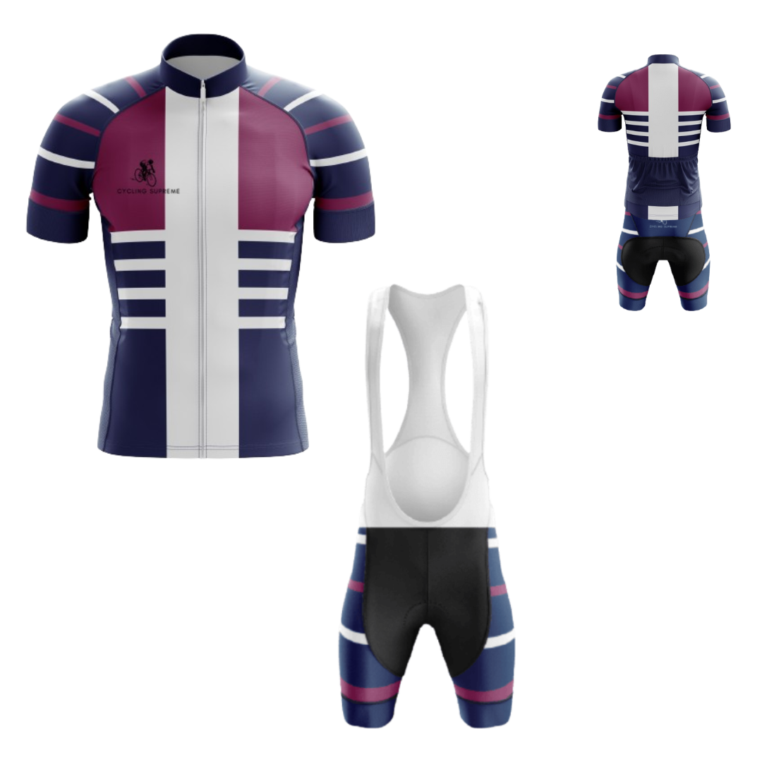 Men's Striped cycling kit with a classic stripe design and breathable fabric for a comfortable, performance-driven ride.