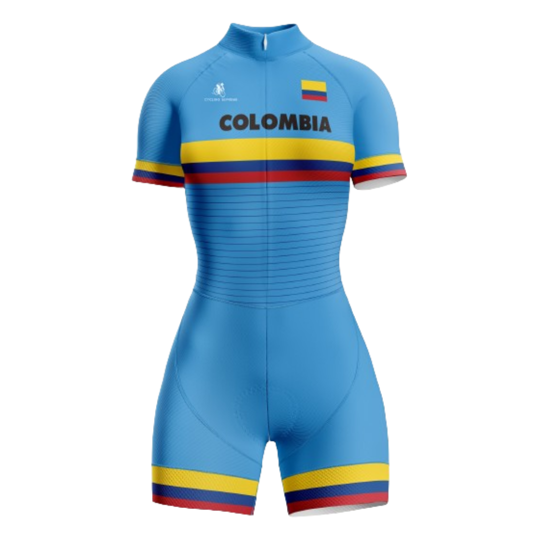 Colombia-themed women's triathlon suit.