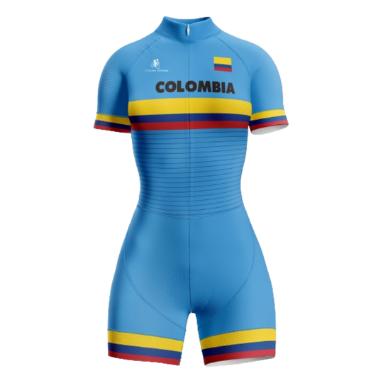 Colombia-themed women's triathlon suit.