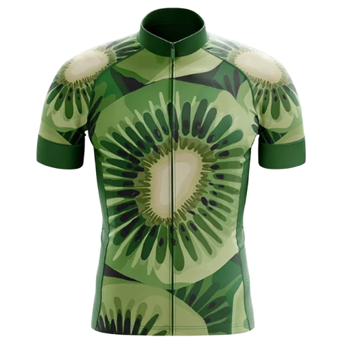 Stylish and upgraded Kiwi-themed cycling jersey with a fresh and dynamic look.