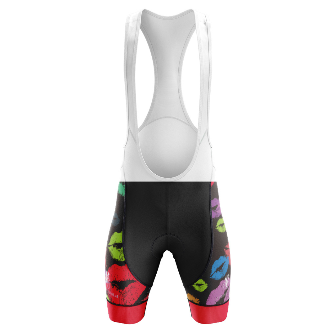 Kisses Bib Shorts featuring a fun kiss design and breathable fabric for a playful and comfortable cycling experience.