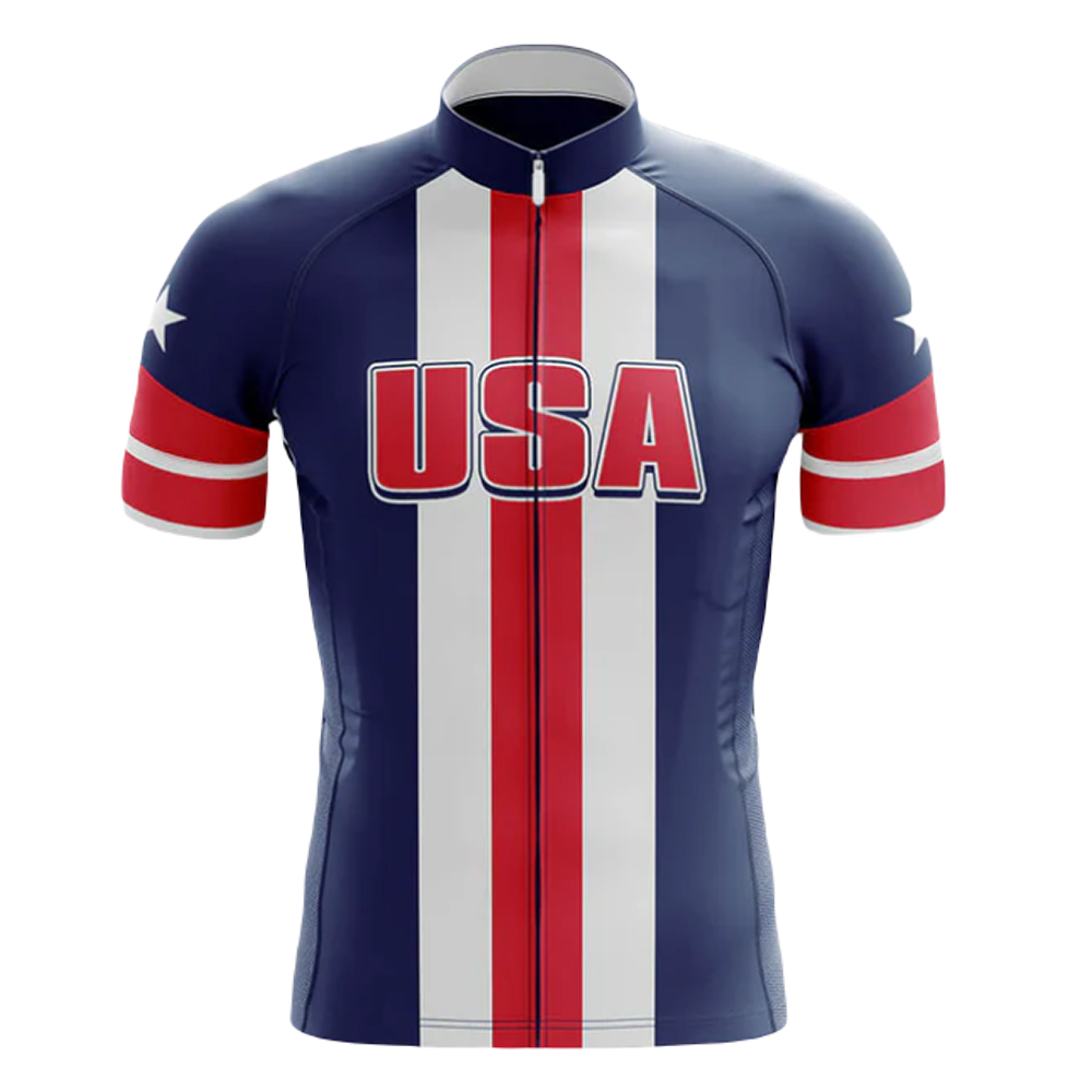 The third version of the U.S.A. cycling jersey.