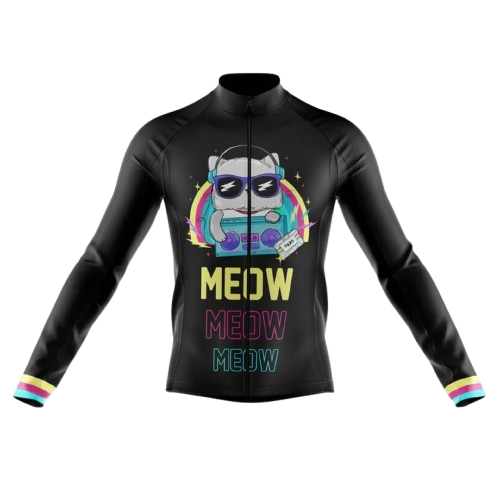 Meow Long Sleeve Cycling Jersey For Men