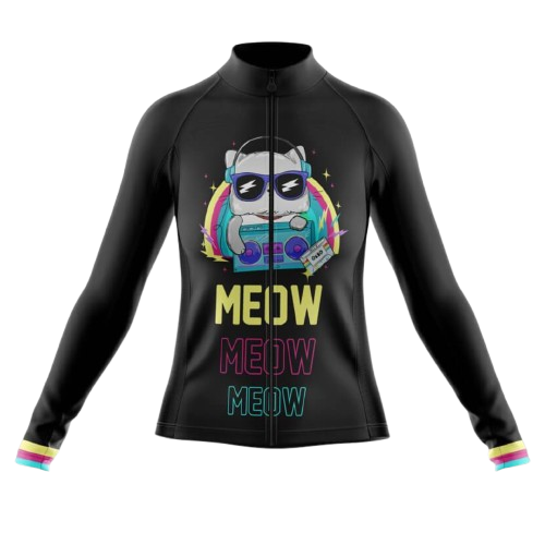 Meow Long Sleeve Cycling Jersey For Women