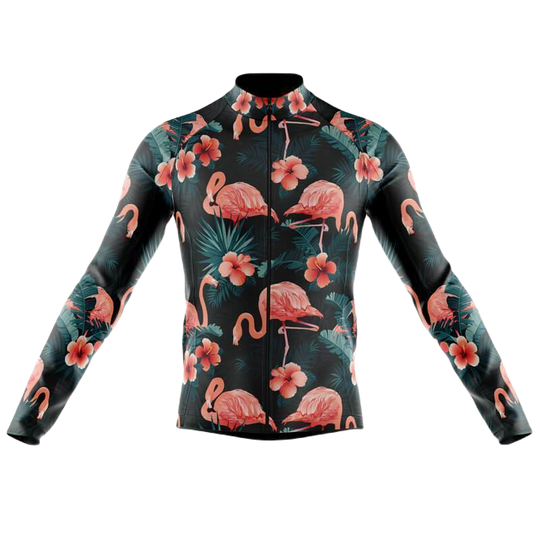 Flamingo Long Sleeve Cycling Jersey For Men