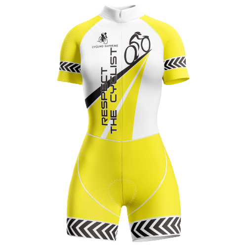 "Share The Road" themed women's triathlon suit.