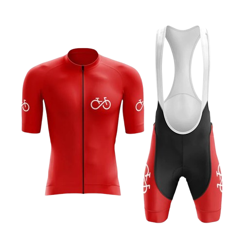 Bold red cycling kit designed for cyclists who love speed, endurance, and style.