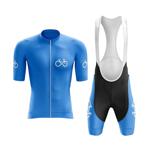 Cool blue cycling kit designed for comfort, performance, and long rides.