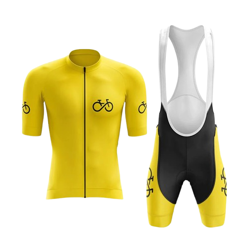 Bright yellow cycling kit for cyclists who want to stand out while riding in style.