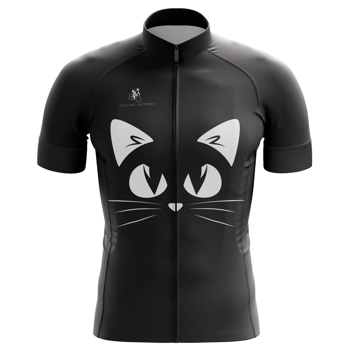 Black Cat men's cycling jersey, spooky feline