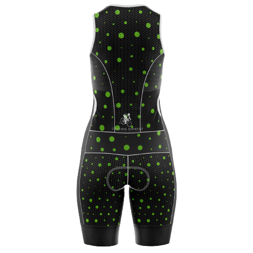 Sleeveless Polka Dot Women's Triathlon Suit