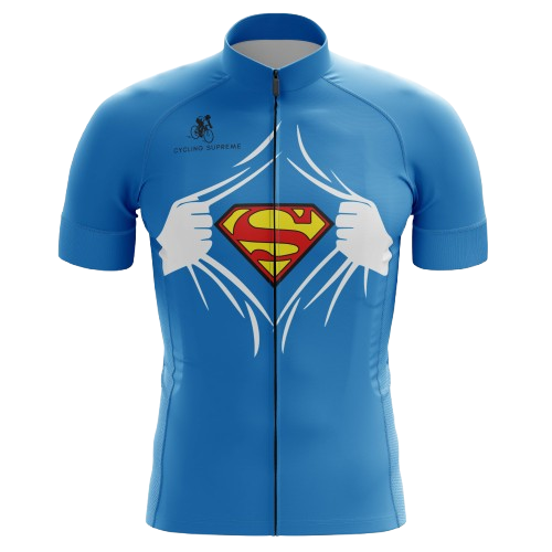 Blue Superman Men's Cycling Jersey