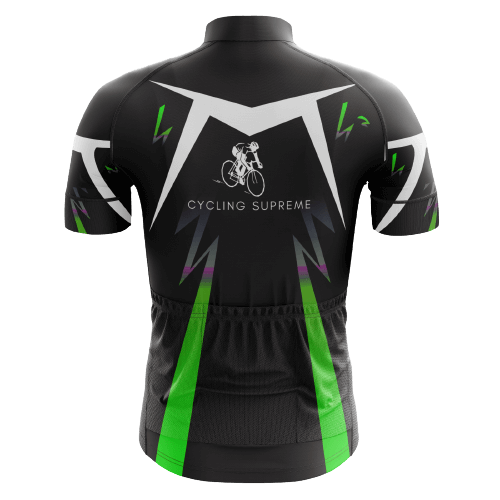 Black Green White Mens Cycling Jersey