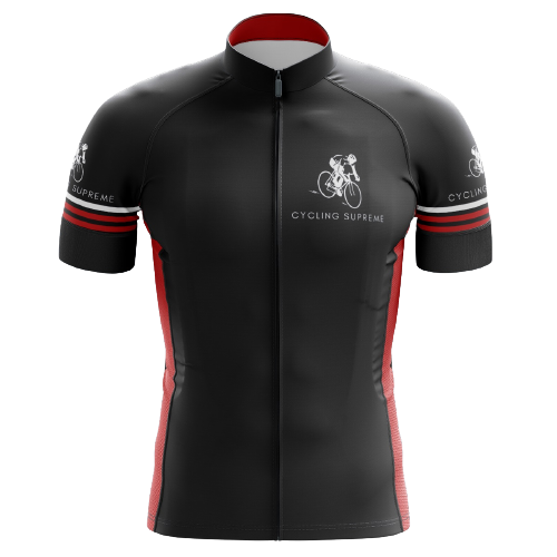 Black Red White Men's Cycling Jersey | Cycling Supreme