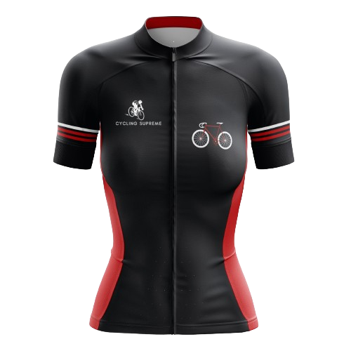 Black Red White Womens Cycling Jersey | Cycling Supreme