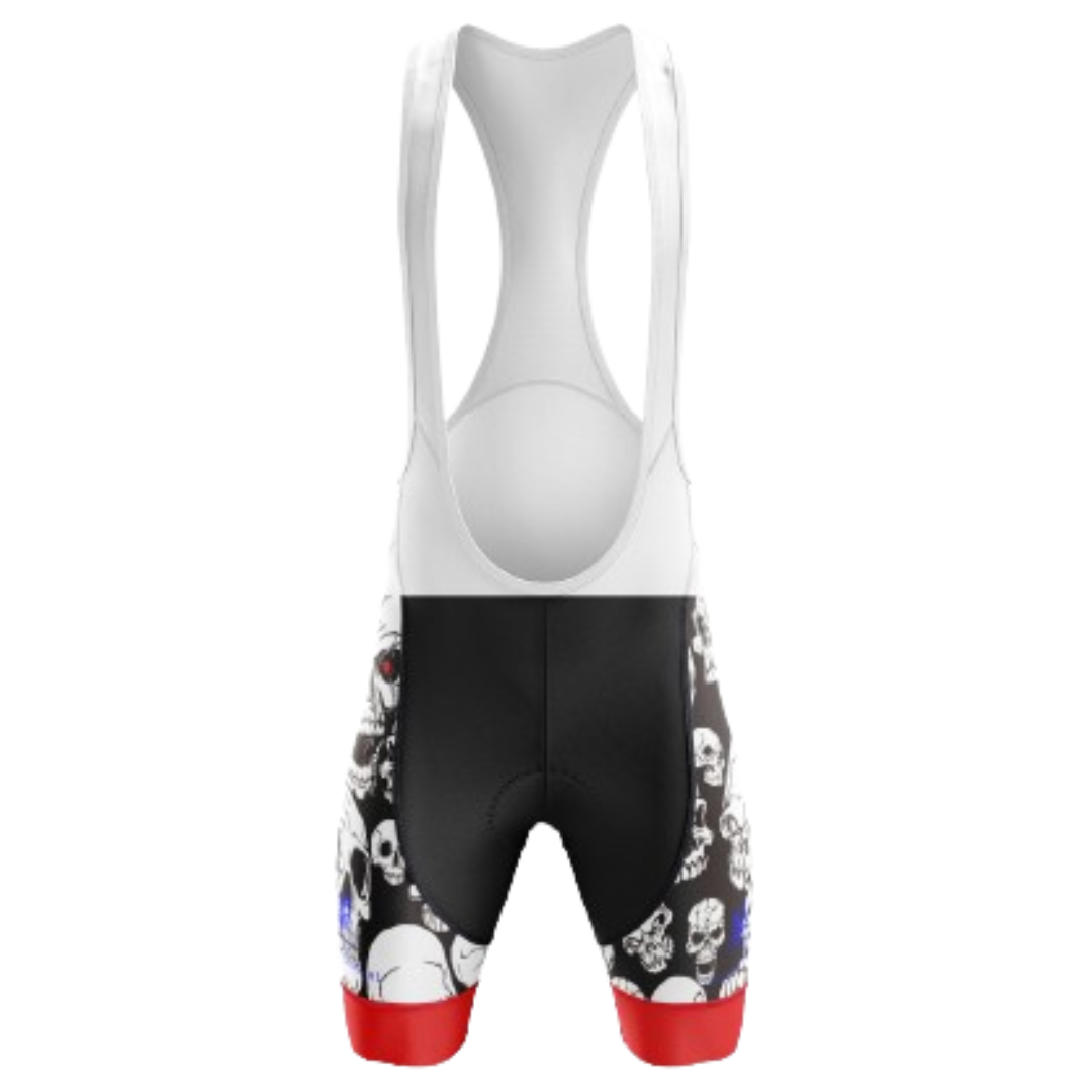 Skulls Bib Shorts with a bold skull design and breathable fabric for a striking and comfortable cycling experience.