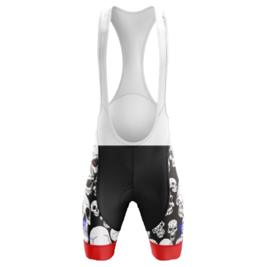 Skulls Bib Shorts with a bold skull design and breathable fabric for a striking and comfortable cycling experience.