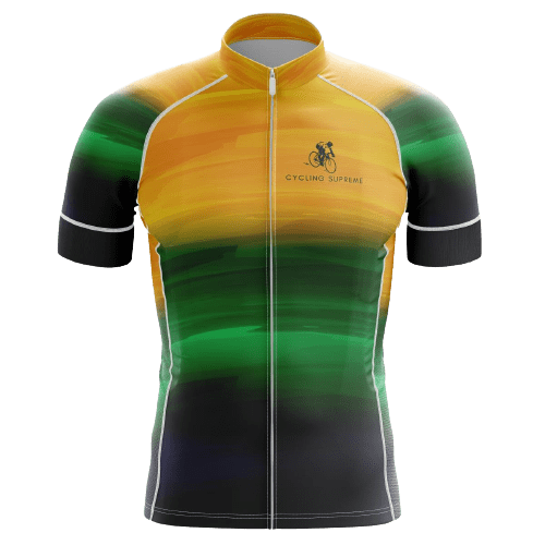 Black/Green/Yellow men's cycling jersey, bold color scheme