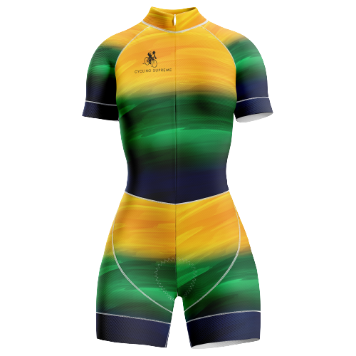 Lightspeed themed women's triathlon suit for fast rides.