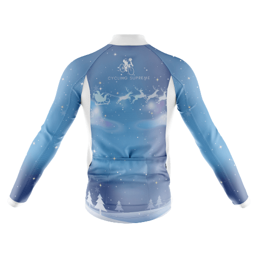 Long Sleeve Cycling Jersey Santa Sleigh Mens