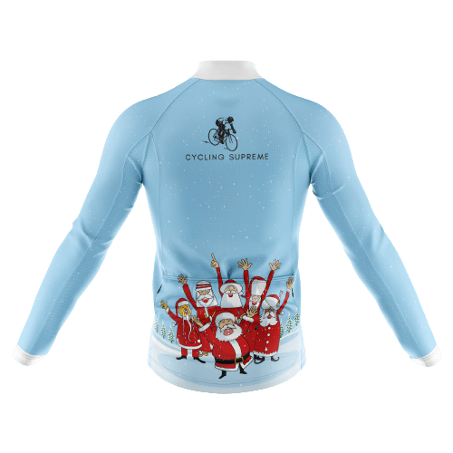 Long Sleeve Cycling Jersey Santa Claus Group Mens