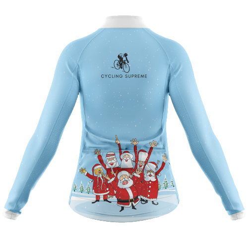 Long Sleeve Cycling Jersey Santa Claus Group Womens