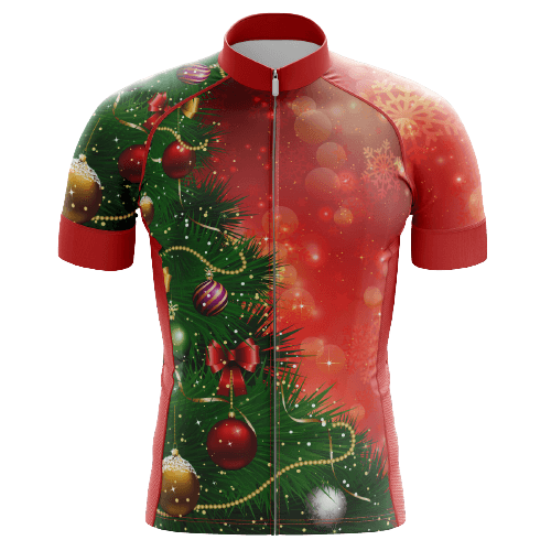 Christmas Tree men's cycling jersey, holiday spirit