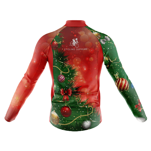 Long Sleeve Cycling Jersey Christmas Tree Mens