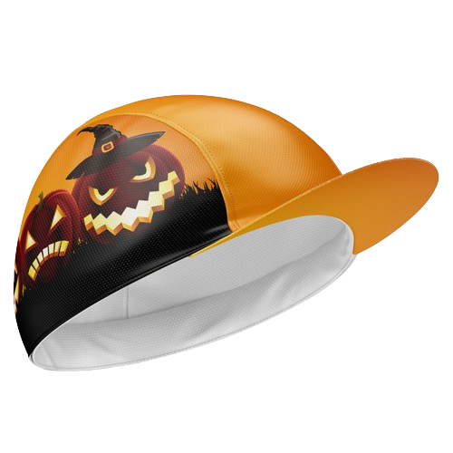 Cycling cap flashing pumpkin for Halloween fun