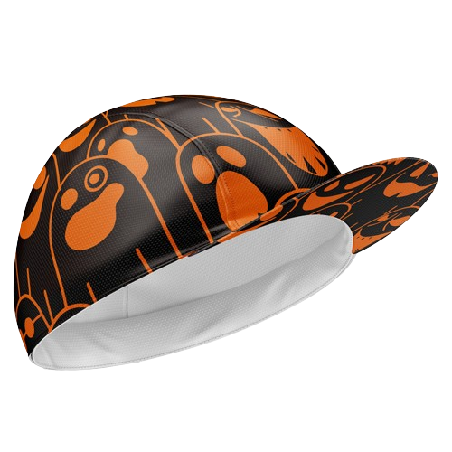 Cycling cap black ghost for spooky rides