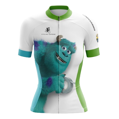 Women's cycling jersey featuring Monsters Inc. theme.