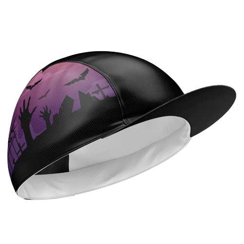 Cycling cap purple graveyard for spooky cycling