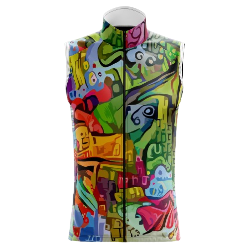 Men's Color Rush sleeveless cycling jersey featuring bold color rush design for fun, vibrant cycling rides.