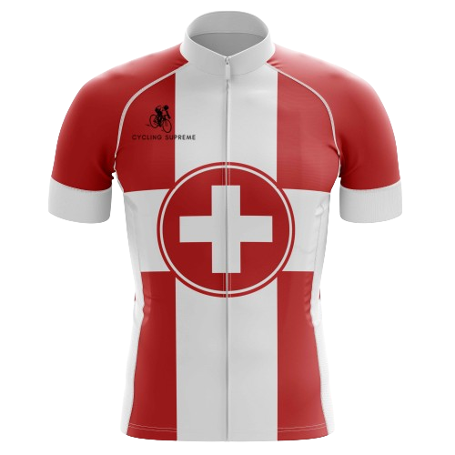 Switzerland Flag men's cycling jersey, national colors