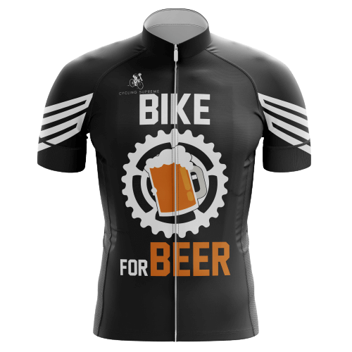 Bike for Beer men's cycling jersey, cycling humor