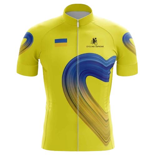 Ukraine Heart men's cycling jersey, patriotic design