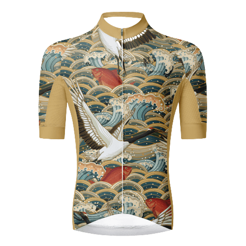 Vibrant fish in the sea design, perfect for cycling enthusiasts.