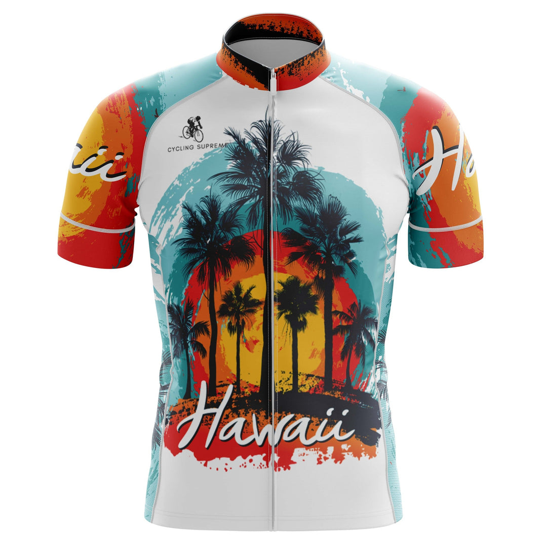 Tropical Hawaii men's cycling jersey, island vibes