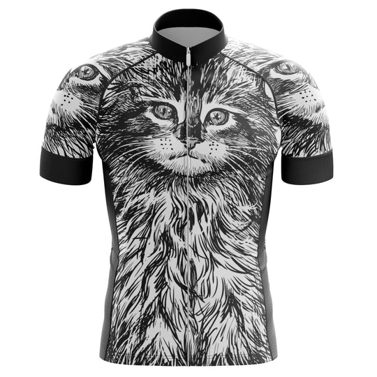 Cat men's cycling jersey, feline fun