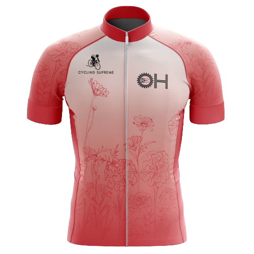 Floral Rose men's cycling jersey, elegant and floral