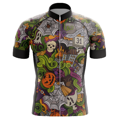 Halloween Spooky men's cycling jersey, eerie and fun