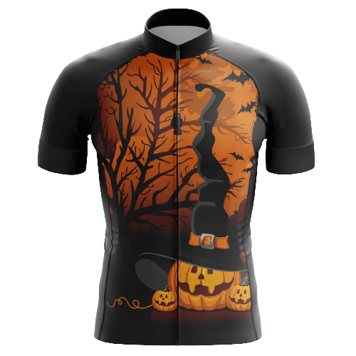 Halloween Forest men's cycling jersey, spooky and dark